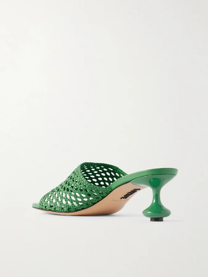 LOEWE - + Paula's Ibiza Toy Woven Leather Mules - Green - Image 3