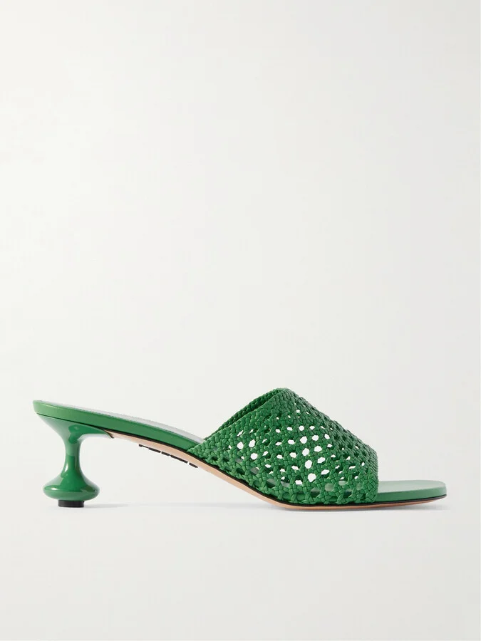LOEWE - + Paula's Ibiza Toy Woven Leather Mules - Green
