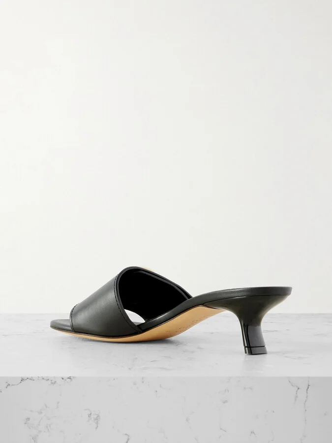 LOEWE - Pebble Leather Sandals - Black - Image 3