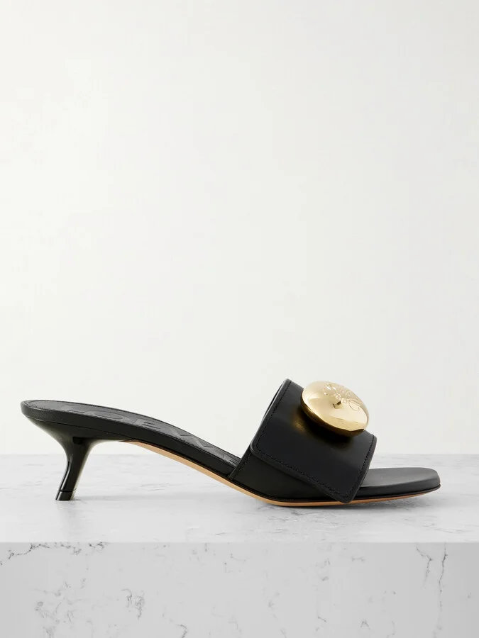 LOEWE - Pebble Leather Sandals - Black