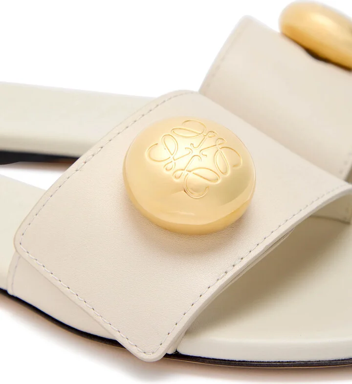 Loewe Pebble Logo Leather Sliders - Image 4