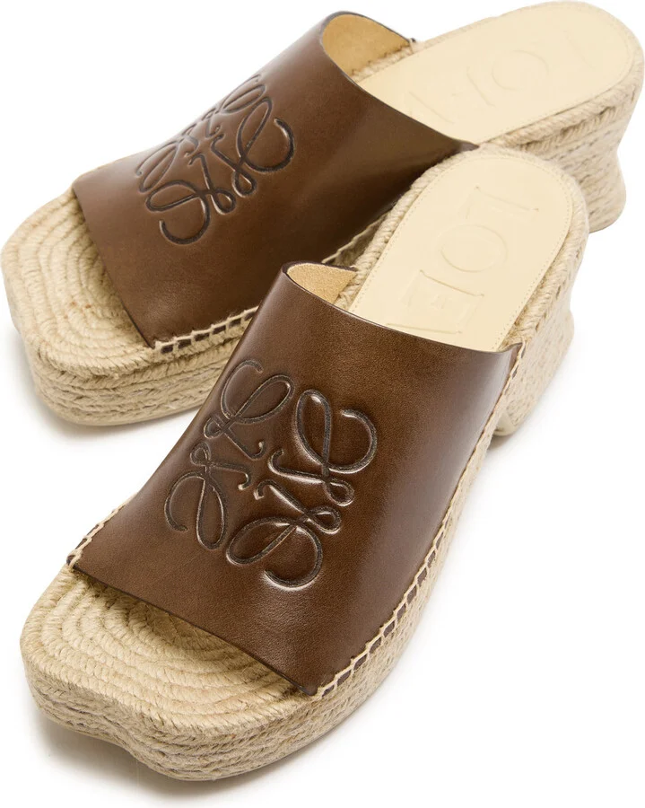 Loewe Petal 80 Espadrille Leather Slides - Image 3