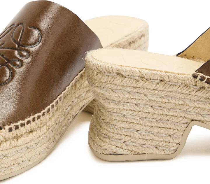 Loewe Petal 80 Espadrille Leather Slides - Image 4