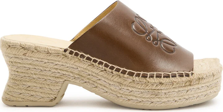 Loewe Petal 80 Espadrille Leather Slides