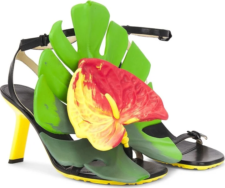 Loewe Petal 90 Sandal in Black