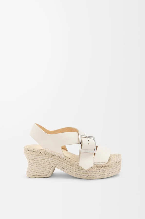LOEWE - Petal Espadrille Platform Sandal In Soft leather skin Size: 38 For Woman