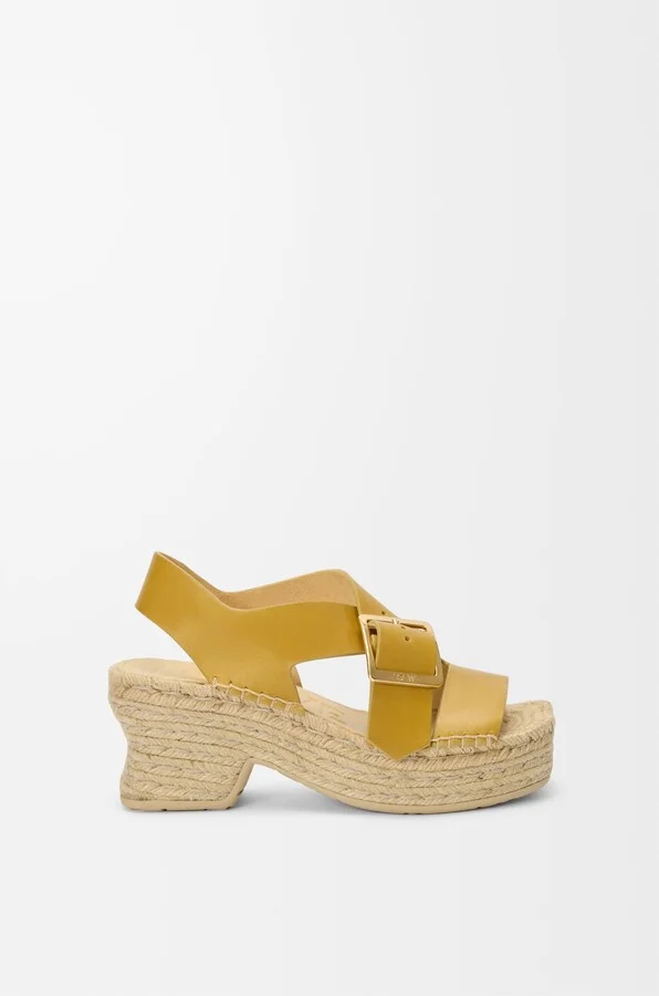 LOEWE - Petal Espadrille Platform Sandal In Vegetable-tanned leather skin Size: 38 For Woman