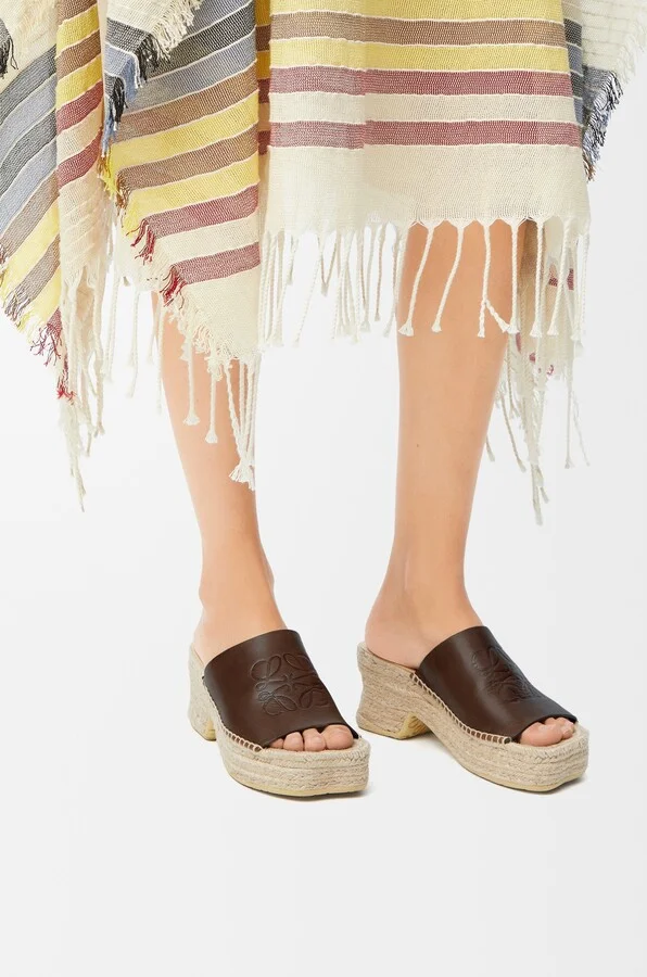 LOEWE - Petal Espadrille Platform Slide In Vegetable-tanned leather skin Size: 35 For Woman - Image 2
