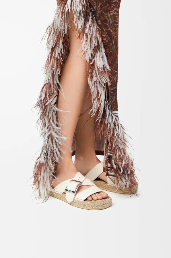LOEWE - Petal Espadrille Slide In Soft leather skin Size: 38 For Woman - Image 2