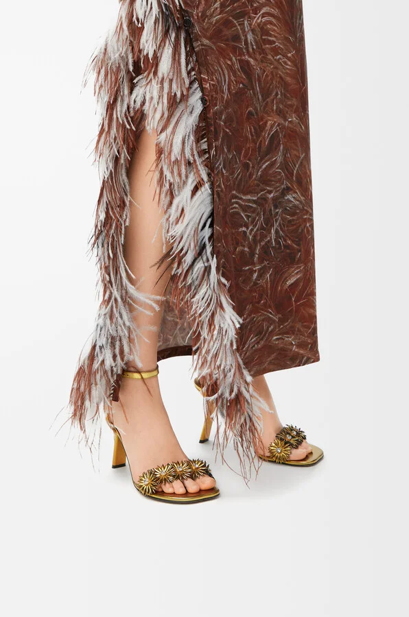 LOEWE - Petal Flower Sandal In leather skin And Crystals Size: 36 For Woman - Image 2