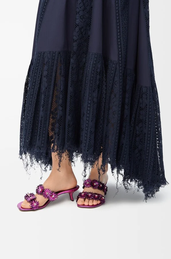 LOEWE - Petal Flower Sandal In leather skin And Crystals Size: 36 For Woman - Image 2