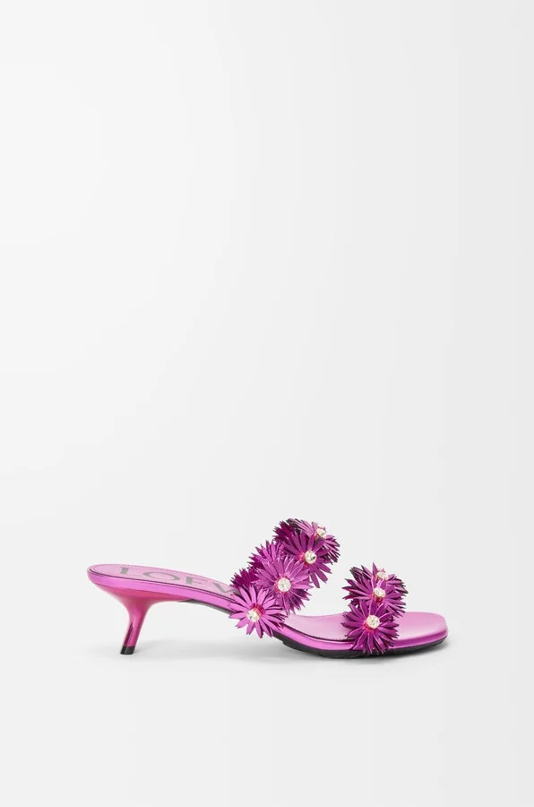 LOEWE - Petal Flower Sandal In leather skin And Crystals Size: 36 For Woman
