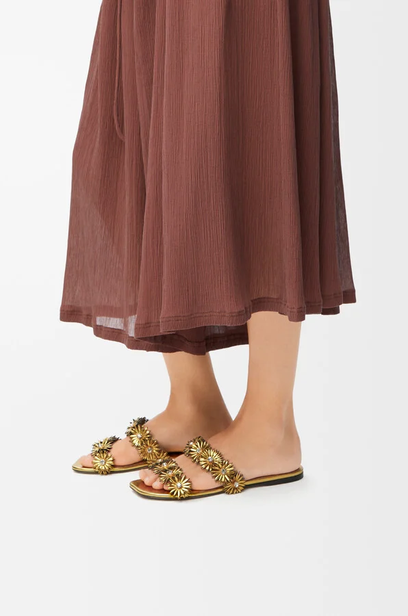 LOEWE - Petal Flower Sandal In leather skin And Crystals Size: 37 For Woman - Image 2