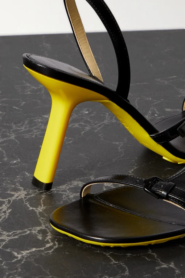 LOEWE - Petal Leather Sandals - Black - Image 4