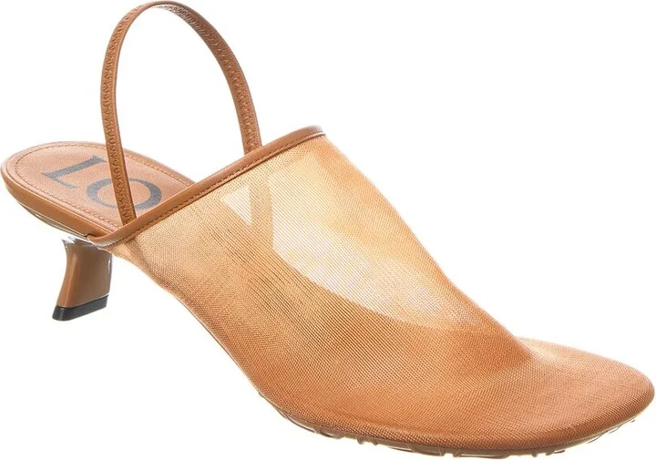 Loewe Petal Mesh & Leather Slingback Pump