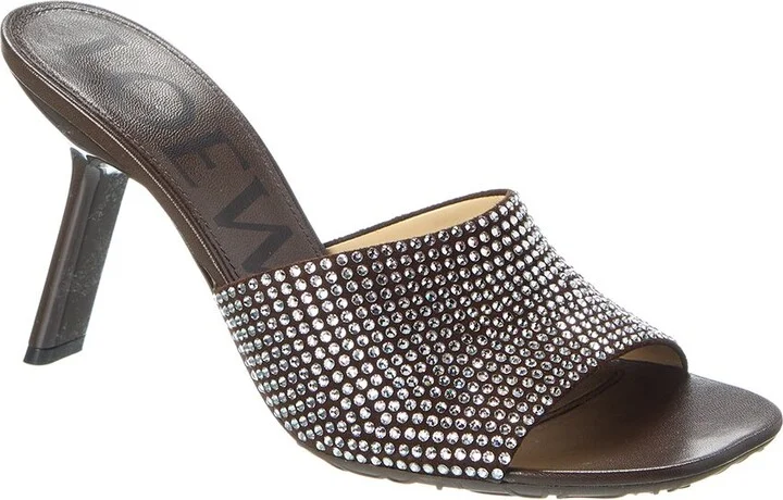 Loewe Petal Strassed Leather Mule