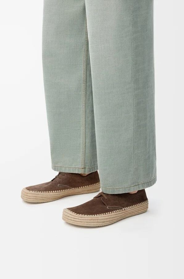 LOEWE - Rio Lace-up In Suede And Raffia Size: 41 For Man - Image 3
