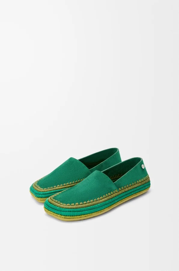 LOEWE - Rio Slipper In Suede And Raffia Size: 35 For Woman - Image 2