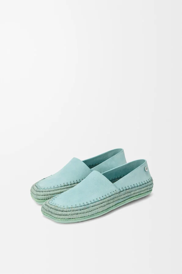 LOEWE - Rio Slipper In Suede And Raffia Size: 35 For Woman - Image 5