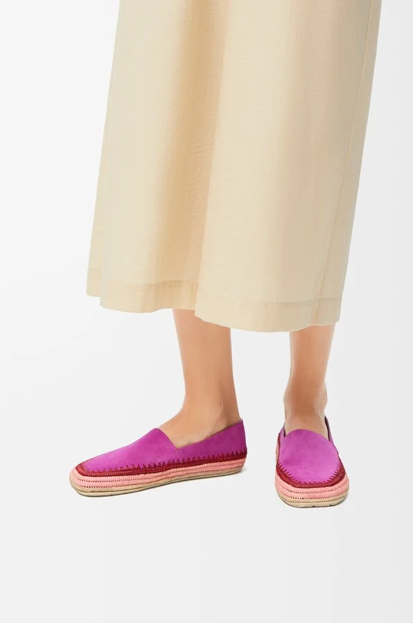 LOEWE - Rio Slipper In Suede And Raffia Size: 35 For Woman - Image 6