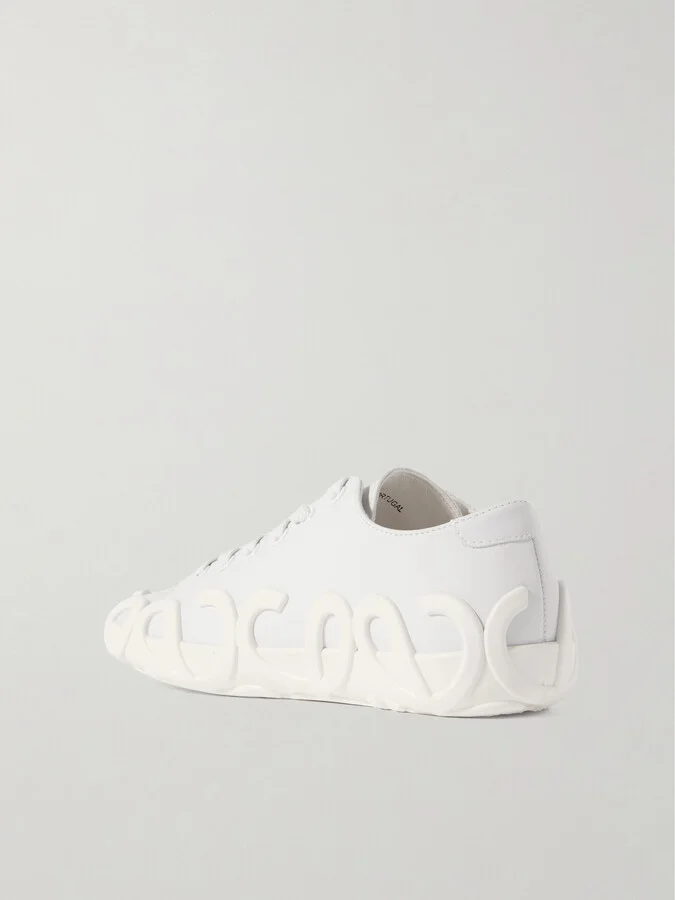 LOEWE - Rise Rubber-trimmed Nubuck Sneakers - Off-white - Image 3