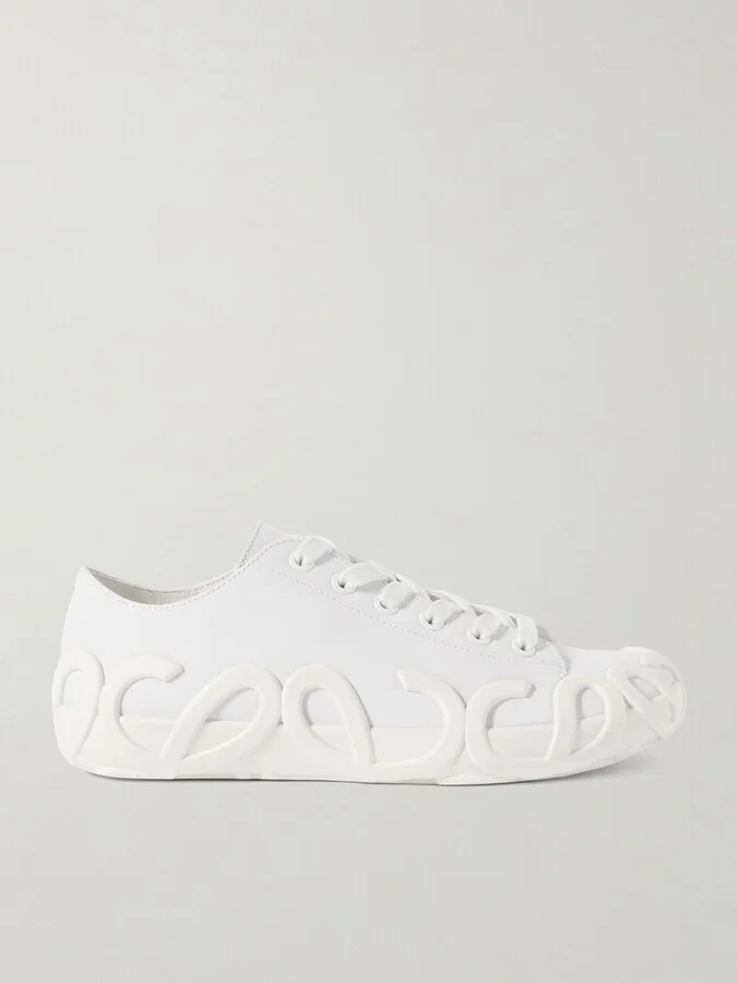 LOEWE - Rise Rubber-trimmed Nubuck Sneakers - Off-white
