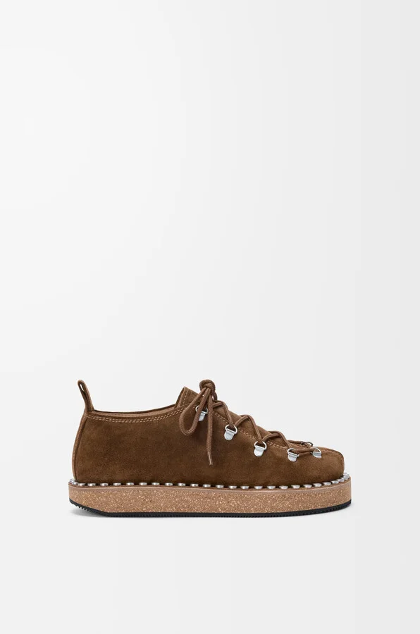 LOEWE - Rivet Lace-up In Suede leather skin Size: 41 For Man