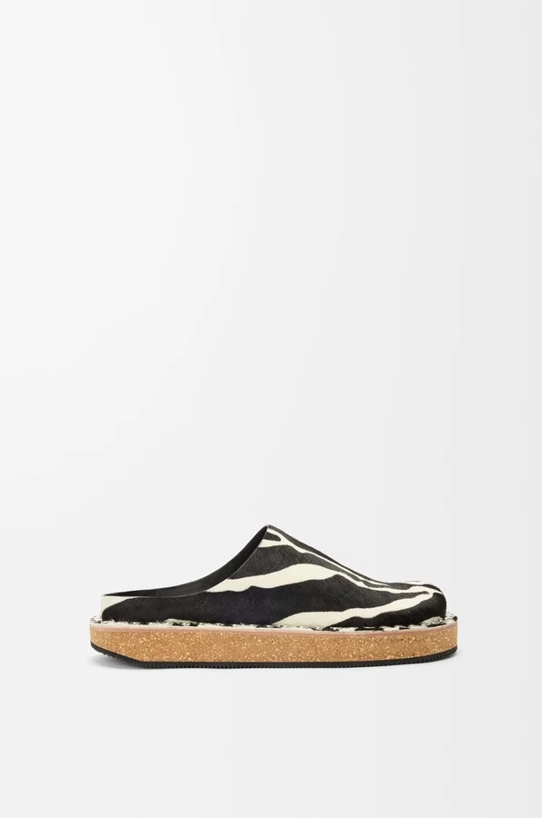 LOEWE - Rivet Mule In Hairy leather skin Size: 37 For Woman