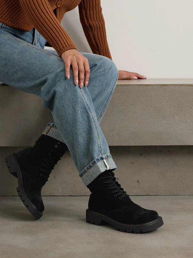 LOEWE - Sierra Suede Ankle Boots - Black - Image 2