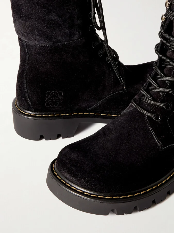LOEWE - Sierra Suede Ankle Boots - Black - Image 4