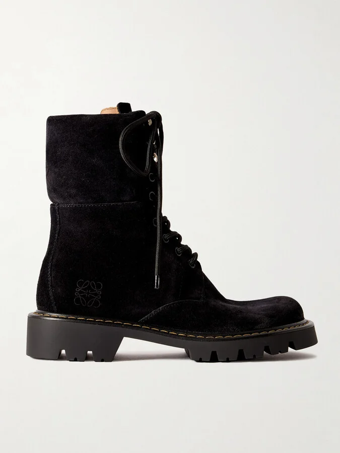 LOEWE - Sierra Suede Ankle Boots - Black