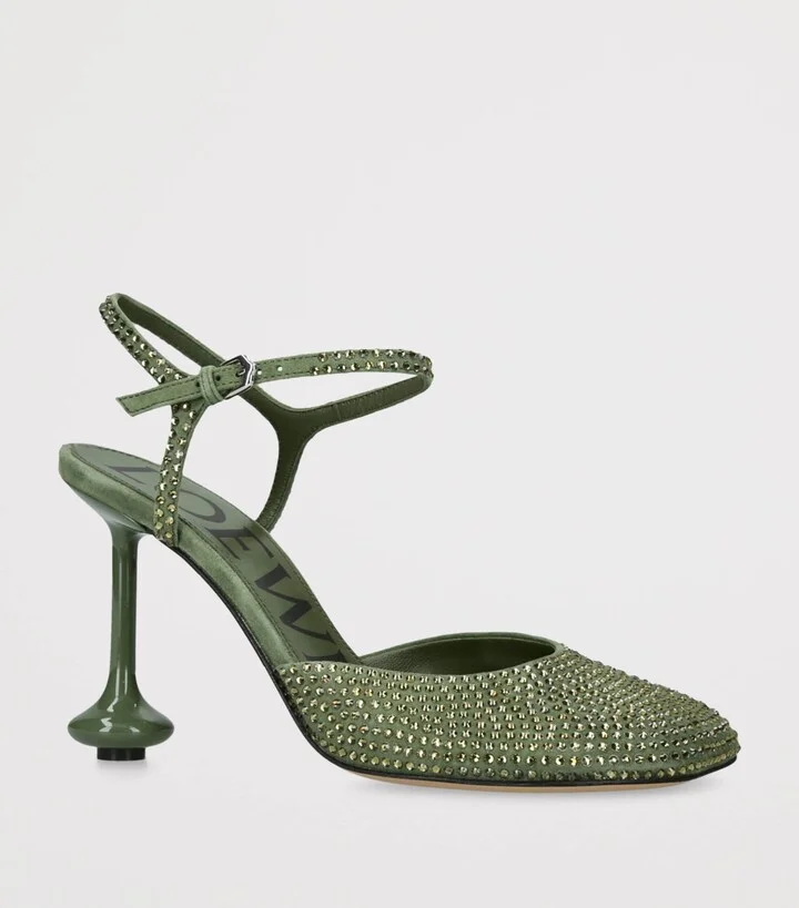 Loewe Suede Toy Ankle-Strap Pumps 90 - Image 3