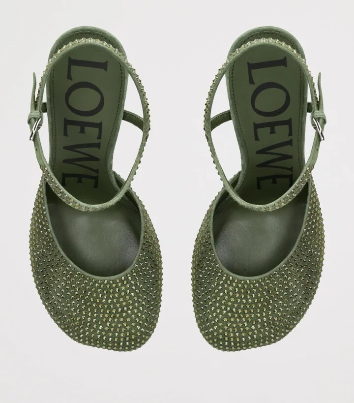 Loewe Suede Toy Ankle-Strap Pumps 90 - Image 4