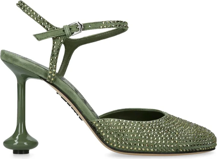 Loewe Suede Toy Ankle-Strap Pumps 90