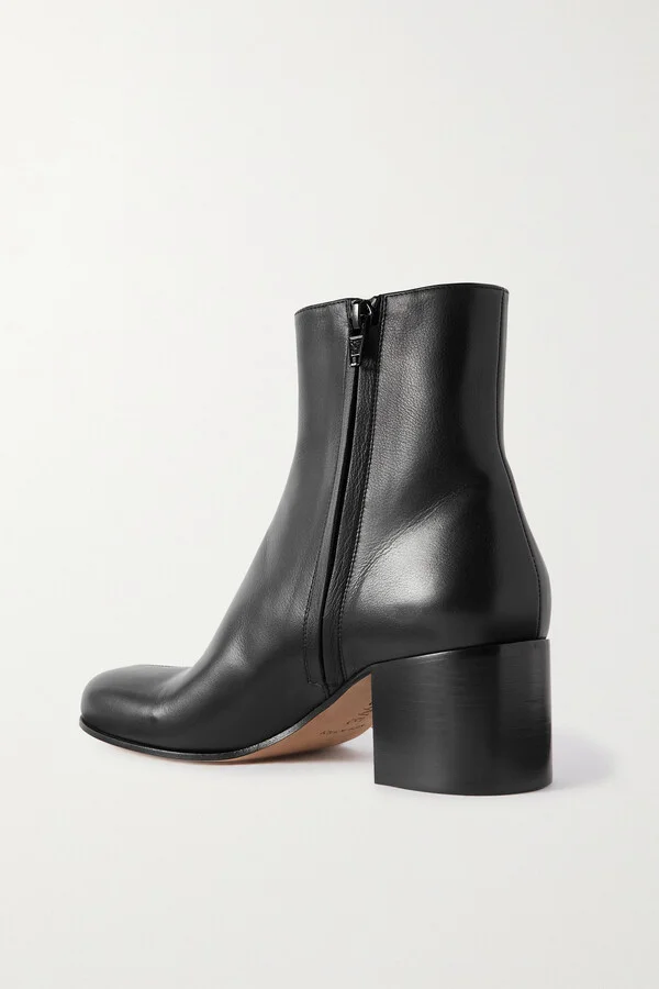 LOEWE - Terra Leather Ankle Boots - Black - Image 3