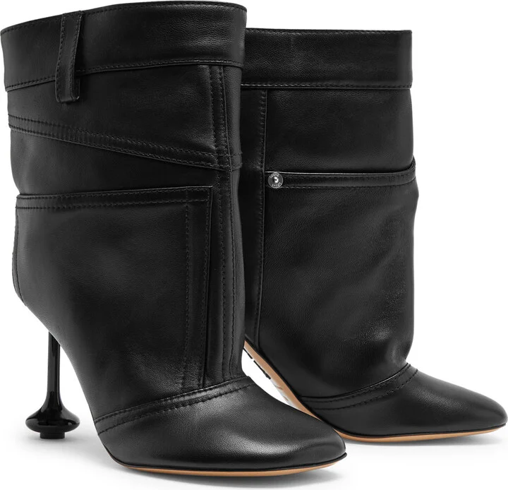 Loewe Toy 100 Asymmetric Leather Ankle Boots - Image 2