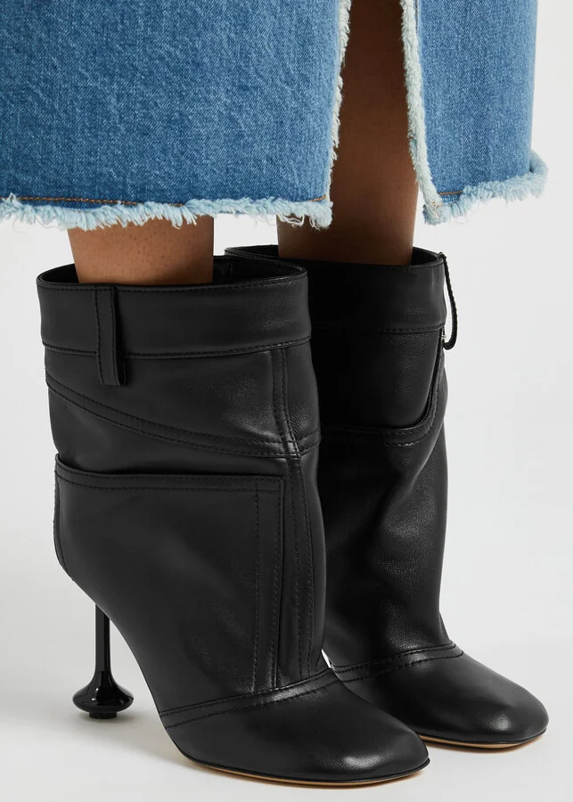 Loewe Toy 100 Asymmetric Leather Ankle Boots - Image 5