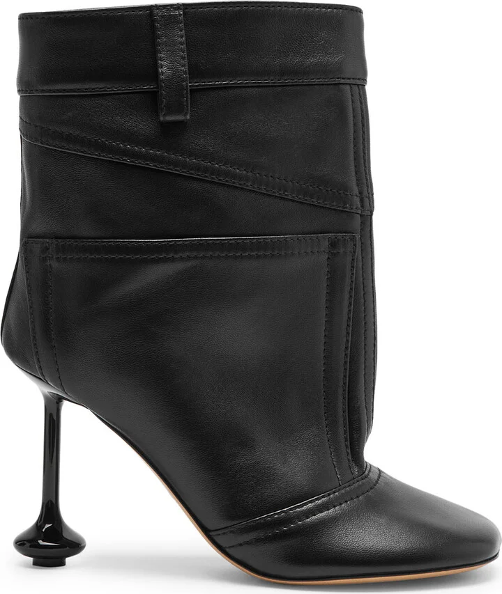 Loewe Toy 100 Asymmetric Leather Ankle Boots