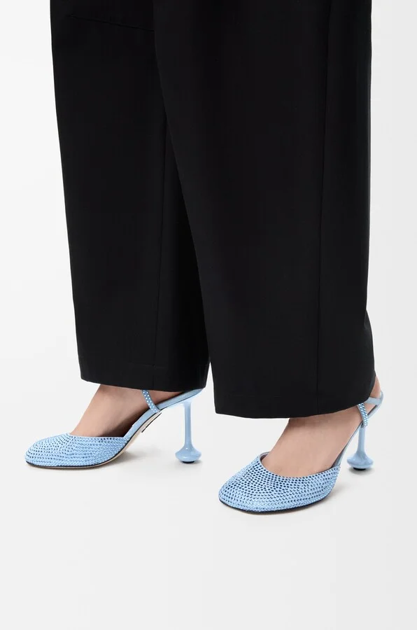 LOEWE - Toy Ankle Strap Pump In Rhinestone-embellished Suede Size: 35 For Woman - Image 2