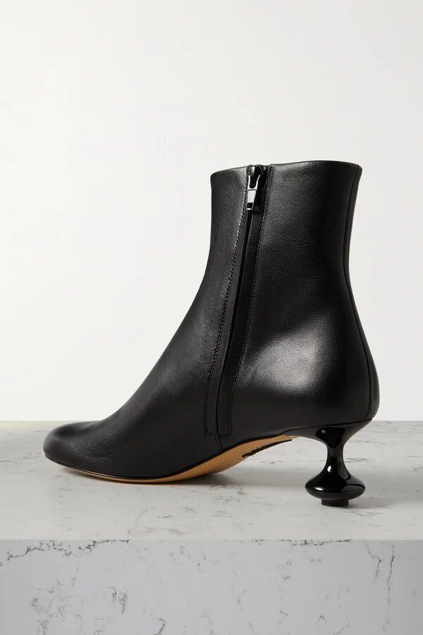 LOEWE - Toy Leather Ankle Boots - Black - Image 3