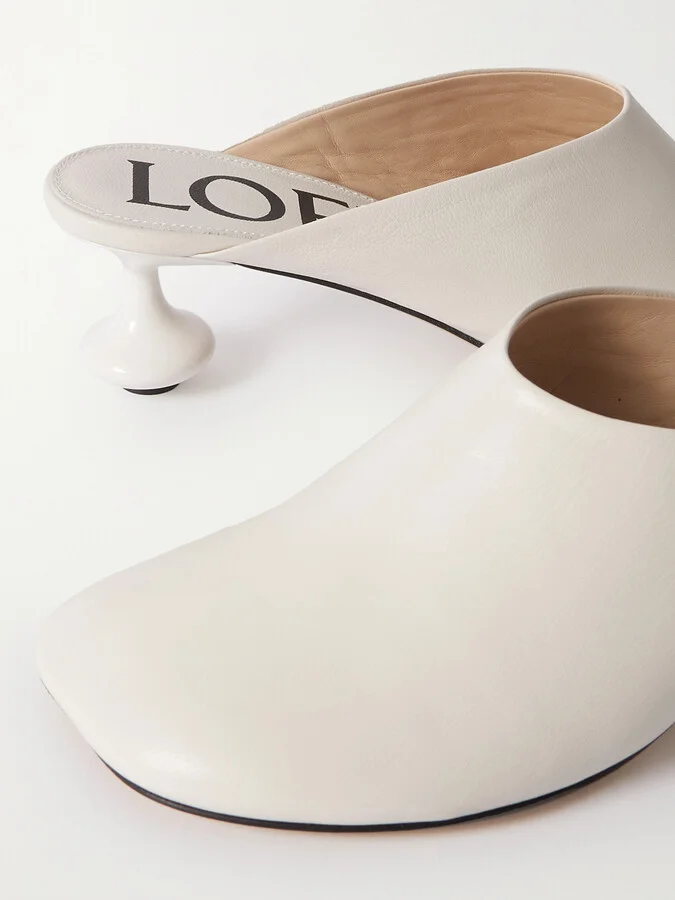 LOEWE - Toy Leather Mules - White - Image 4