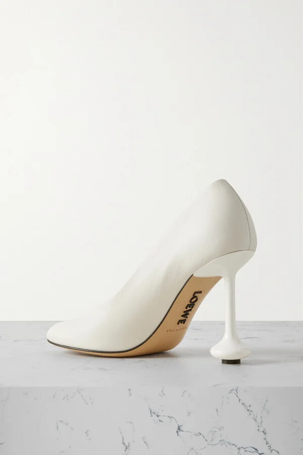LOEWE - Toy Leather Pumps - White - Image 3