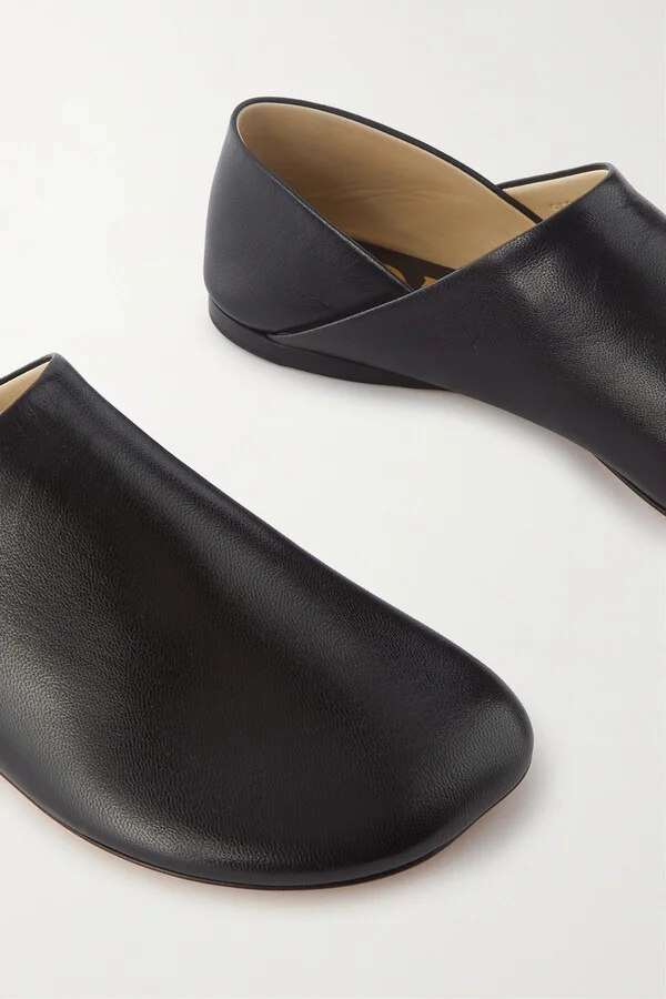 LOEWE - Toy Leather Slippers - Black - Image 4