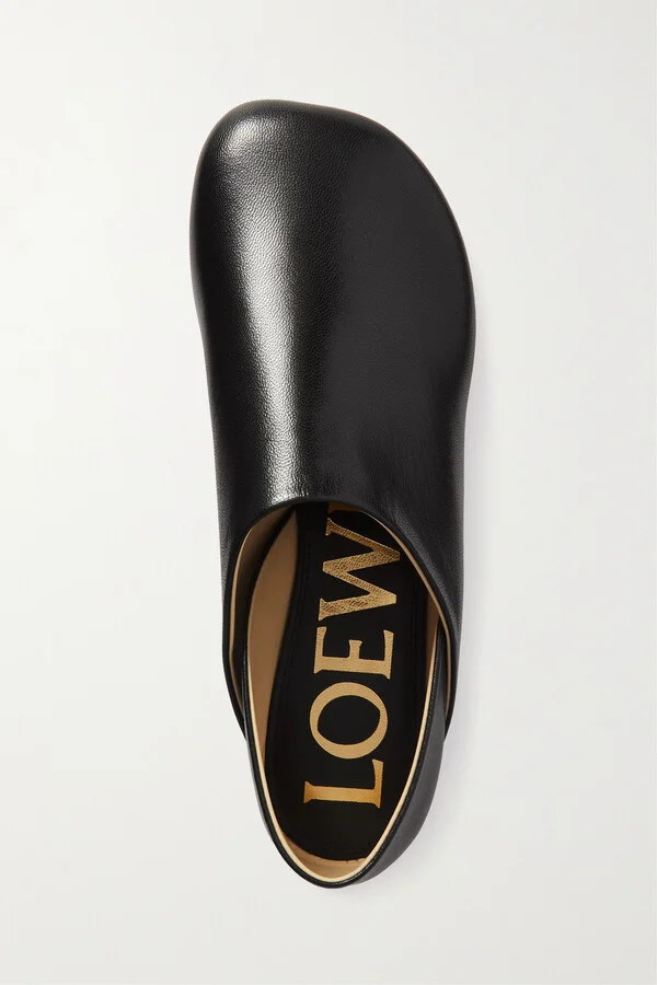 LOEWE - Toy Leather Slippers - Black - Image 5