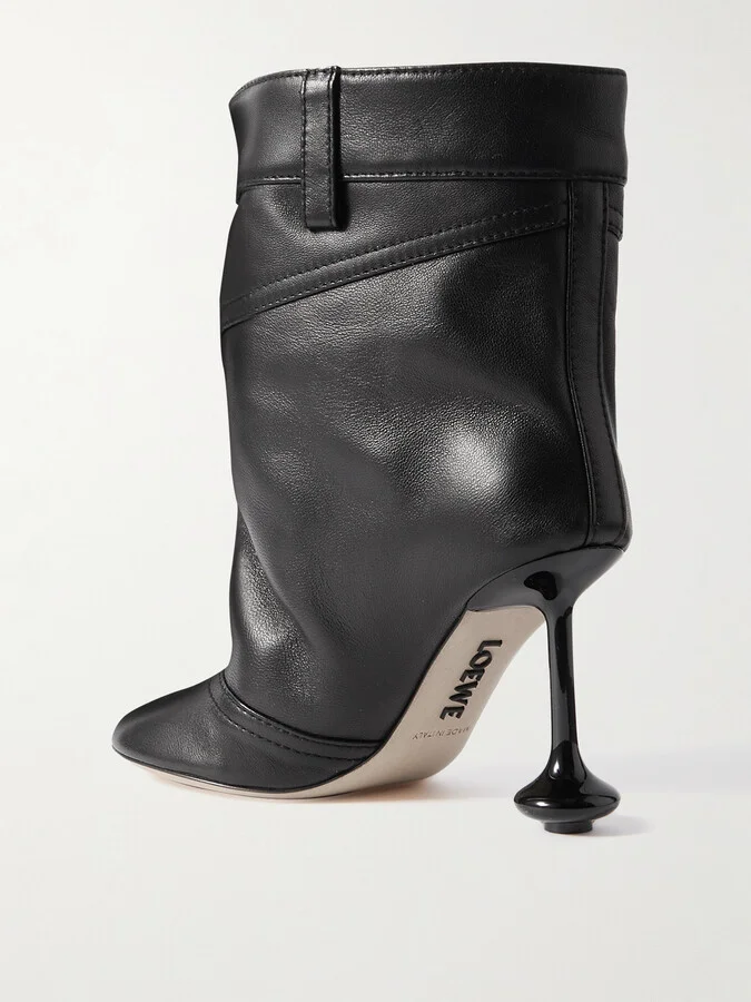 LOEWE - Toy Paneled Leather Ankle Boots - Black - Image 3
