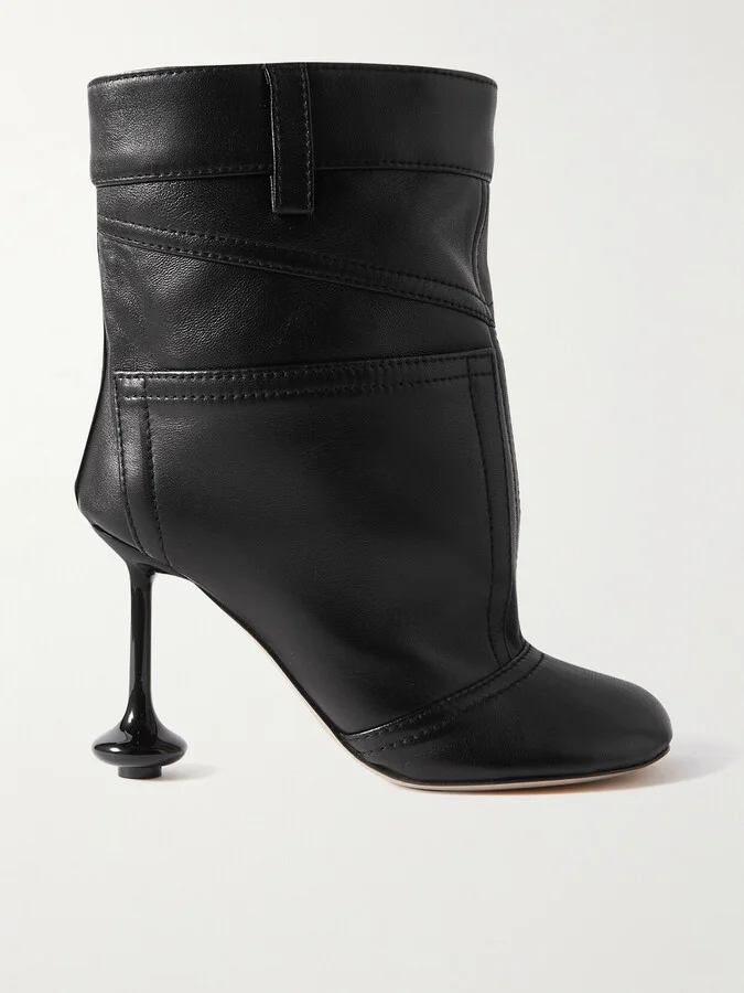 LOEWE - Toy Paneled Leather Ankle Boots - Black