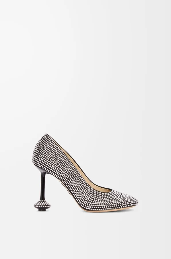 LOEWE - Toy Pump In Suede And Allover Rhinestones Size: 36 For Woman