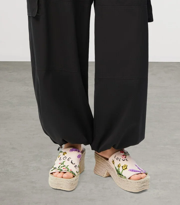 Loewe x Paula's Ibiza Embroidered Espadrille Sandals 80 - Image 2