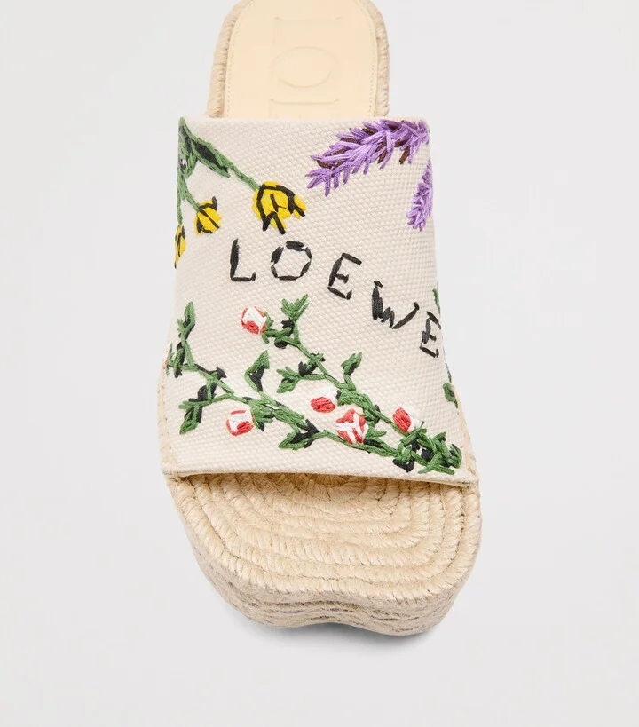 Loewe x Paula's Ibiza Embroidered Espadrille Sandals 80 - Image 5