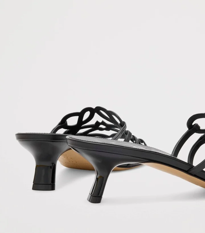 Loewe x Paula's Ibiza Leather Petal Anagram Heeled Slides 45 - Image 5